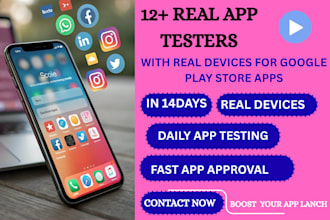 provide 12 plus close app tester for android app google play close app testing