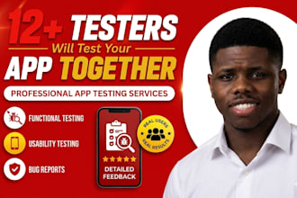 provide closed testing 12 tester 20 testers mobile app testing web testing