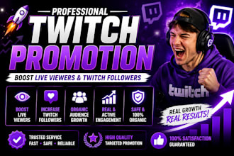 do twitch promotion, boost your live viewers organic for channel growth