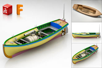 create 3d ship model, custom boat hull design 3d printable cad model vessel
