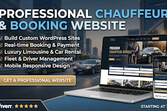 build chauffeur website limosine taxi auto car rental booking website