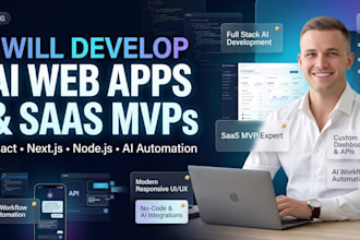 develop smart ai web apps using react, node js, and no code tools