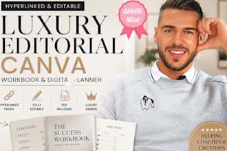 hyperlinked luxury editorial canva workbook and digital planner