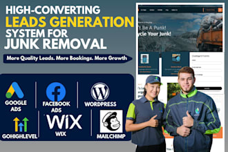 get junk removal leads hauling cleaning dumpster website garbage removal website