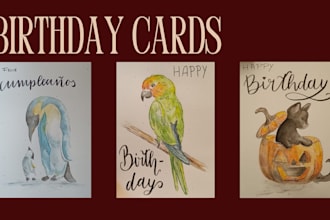 paint watercolour illustrations for animals or landscapes