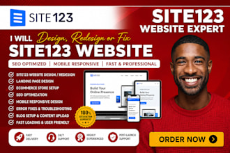 do site123 website design, redesign or fix site 123 website, SEO optimization
