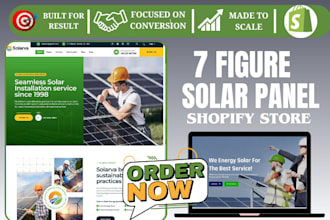 design solar panel website solar electronic shopify store solar energy website