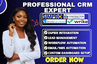 do simpro contractor foreman wrike hubspot leadsquared crm dashboard automation