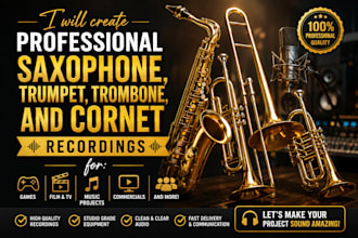 record soulful saxophone trumpet and trombone music