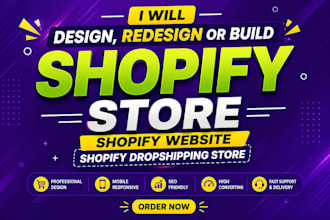 design shopify store, shopify website, shopify dropshipping store