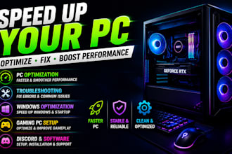 optimize PC, fix windows errors, boost fps, speed up gaming PC setups