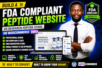 build fda compliant peptide website or research peptide store on woocommerce