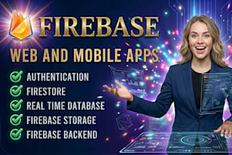 do firebase auth, studio, database, storage, backend integration in web apps