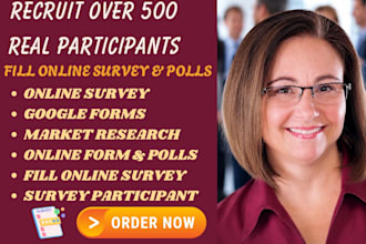recruit over 500 real participants to fill online survey forms and polls