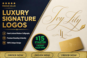 design an elegant modern calligraphy or handwritten logo for your brand
