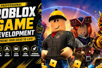 create  custom roblox game, develop roblox game, map building, roblox combat
