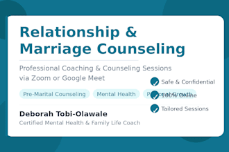 provide professional relationship marriage and premarital counseling sessions