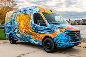design stylish food truck wrap