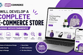develop a complete e commerce store using woo commerce