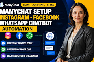 manychat setup, instagram chatbot, facebook chatbot
