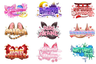 design modern vtuber logo, anime, jrpg, cute kawaii for streamer and vtuber