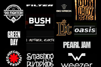 dj music, typography, brand artist, rap rock, hiphop, signature or band logo