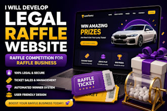 develop legal raffle website, raffle website competition for raffle business
