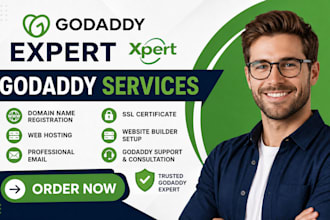 fix domain, email issues of godaddy, redesign godaddy website on godaddy