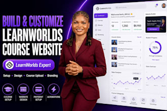 design, setup, migrate your learnworlds academy, online course website