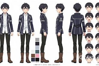 draw anime character design sheet