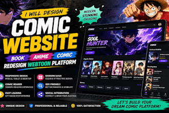 design comic website book anime comic redesign webtooon platform