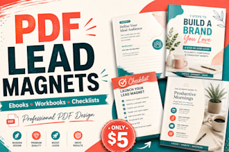 design a PDF lead magnet, ebook, workbook, or checklist