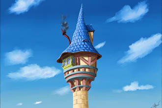 do fantasy scenery illustration