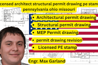 licensed architect structural permit drawing pe stamp pennsylvania ohio missouri