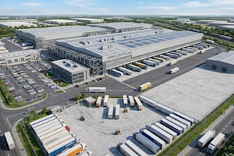 design 3d warehouse, commercial factory, industrial building renders, animation