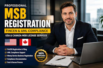do msb registration, fincen filing, aml compliance for USA and canada