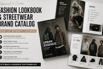 design a fashion lookbook and streetwear brand catalog