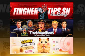 design youtube banner or channel art and thumbnail design