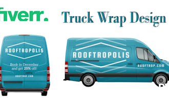 design box trailer wrap, box cargo truck or long trailer wrap design