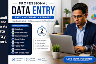 do accurate data entry, excel, copy paste and web research