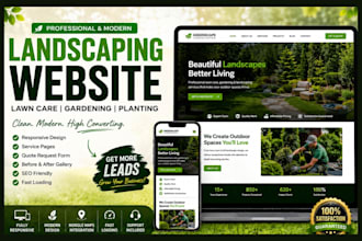 build landscaping website lawn care website gardening website planting website