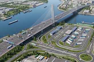 do3d road design bridge for any infrastructure electric truck charging station
