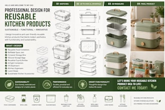 detailed high quality product design for any reusable kitchen products, steamer