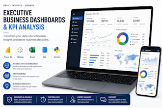 create executive business dashboards and KPI analysis