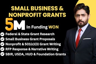 do small business grant writing, research and write nonprofit grant proposals