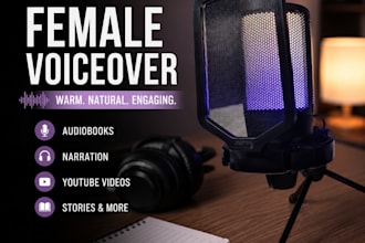 record a warm female voice over or audiobook narration