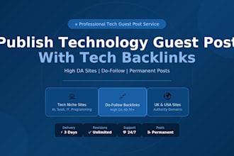 publish a technology guest post with tech backlinks