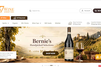 design liquor store website, wine shopify store, beverage and brewery website