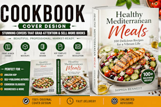 do cookbook cover design, book cover design, ebook cover, recipe book cover