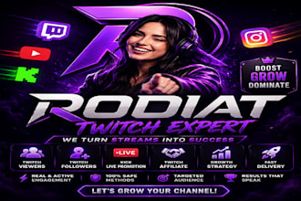 promote your twitch channel, kick promotion for real viewers for affiliate